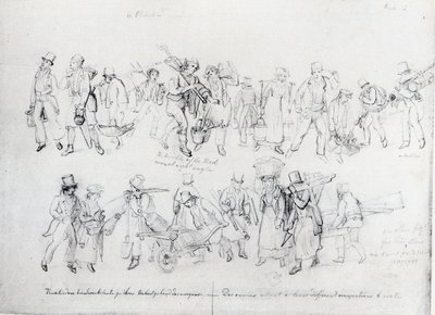 People of Various Occupations on Their Way to Work by George Snr Scharf